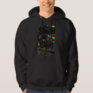 Ingen bör bo i en stängd LGB Gay pride 3 Hoodie