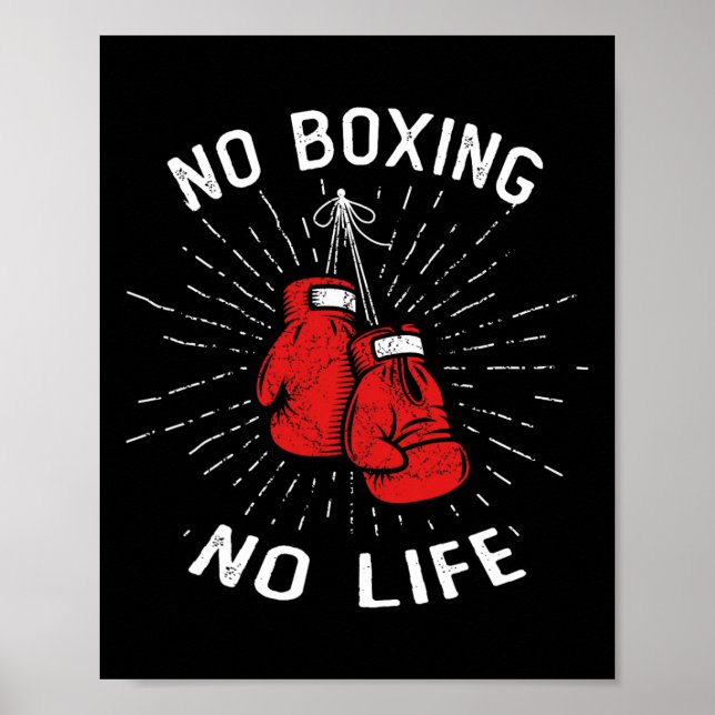 Ingen boxing No Life Slår Boxing Glove Martial Art Poster (Framsidan)