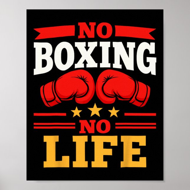 Ingen boxning ingen livsboxningshandskar boxningsh poster (Framsidan)