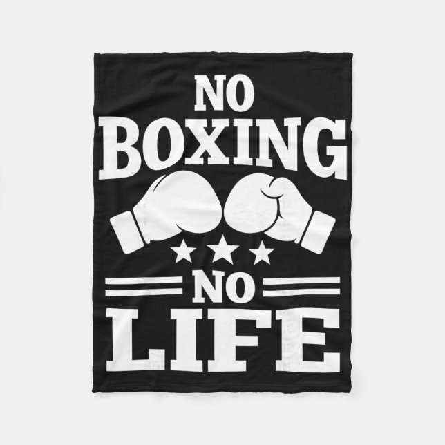 Ingen boxning ingen livsboxningshandske Boxningsha Fleecefilt (Framsidan)
