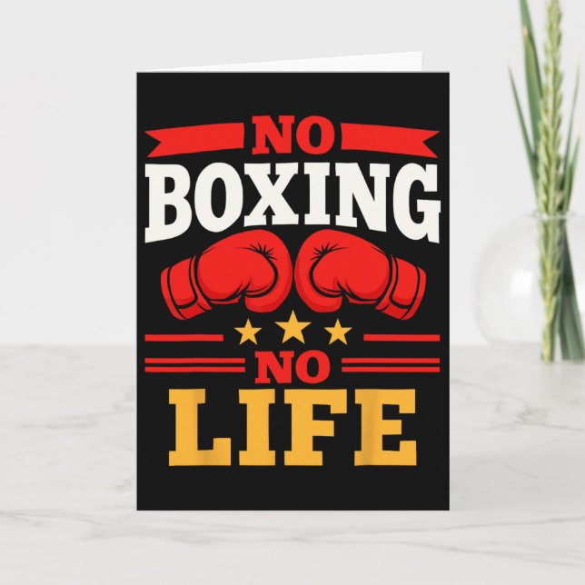 Ingen boxning ingen livsboxningshandske Boxningsha Kort (Framsida)