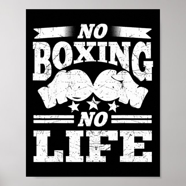 Ingen boxning ingen livsboxningshandske Boxningsha Poster (Framsidan)