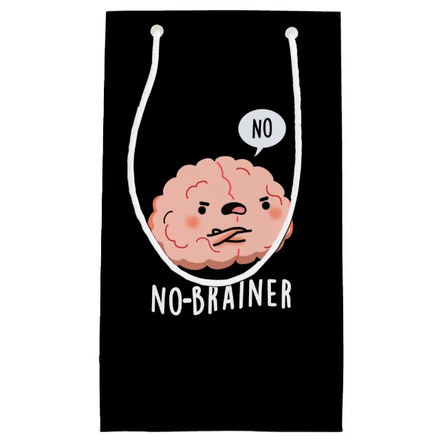 Ingen Brainer Funny Anatomy Brain Pun Mörk BG (Framsidan)