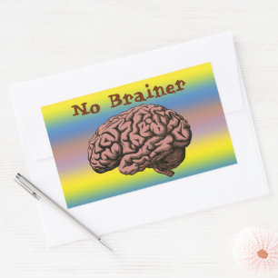 Ingen Brainer Sticker Rektangulärt Klistermärke