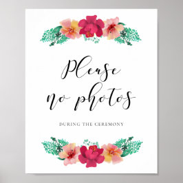 Ingen bröllop-symbol för blommigt av foton poster