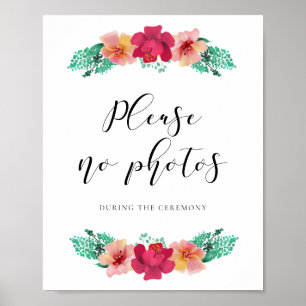 Ingen bröllop-symbol för blommigt av foton poster