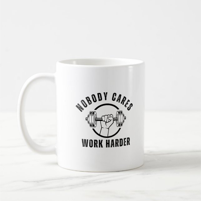 Ingen Bryr Sig Arbeta Hårdare Personlig Tränare Kaffemugg (Vänster)