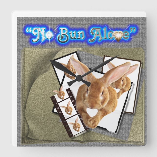 Ingen bun-Ensam-vallklocka Fyrkantig Klocka (Framsida)