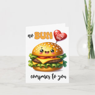 Ingen bun jämför Hamburger Valentinns dagskort Kort