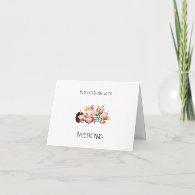 Ingen Bunny jämför med dig, Cute Bunny Birthday Ca Kort (Framsida)
