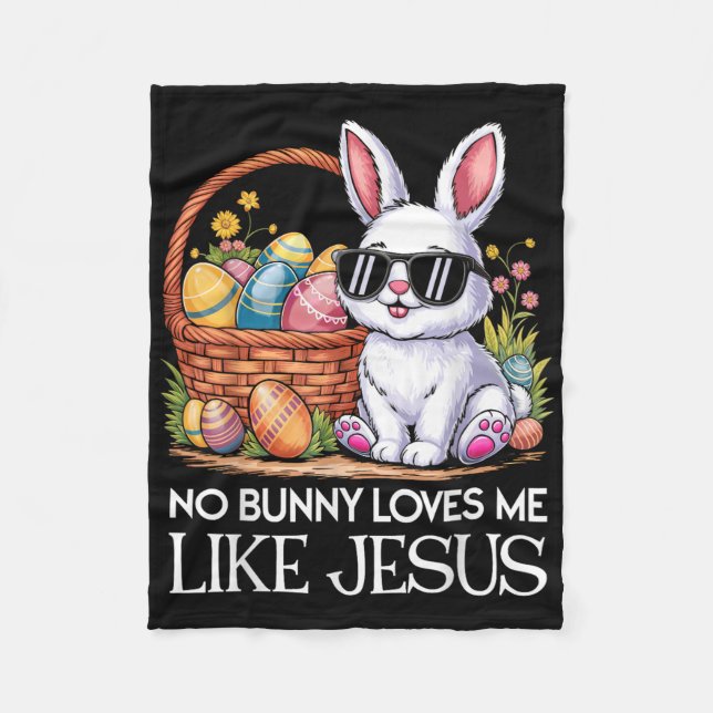 Ingen Bunny Kärlek mig som Jesus Religiösa Påsk Da Fleecefilt (Framsidan)