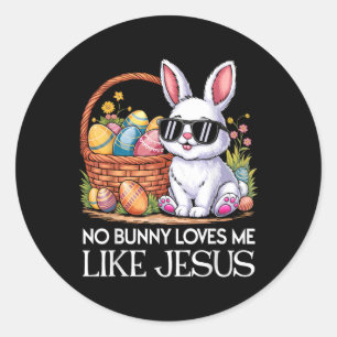 Ingen Bunny Kärlek mig som Jesus Religiösa Påsk Da Runt Klistermärke