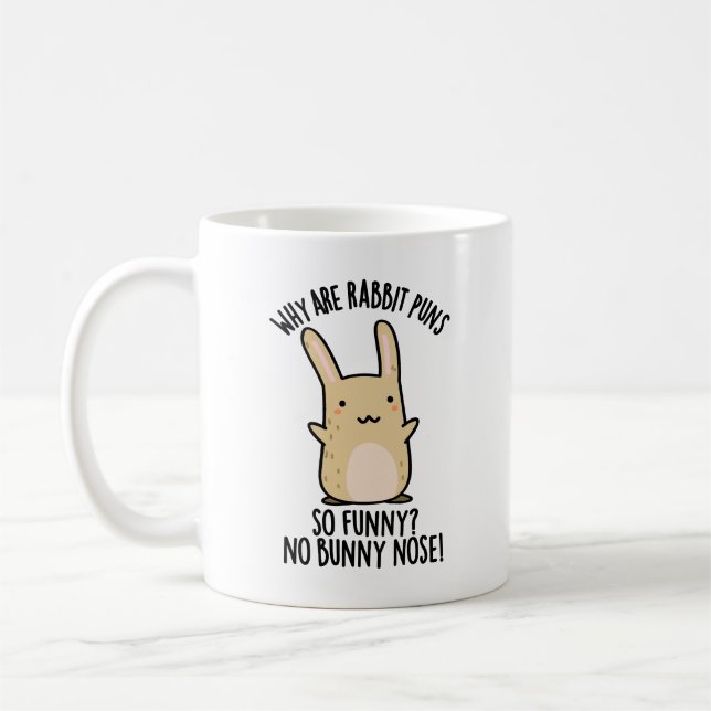 Ingen Bunny Nose Funny Rabbit Puns Kaffemugg (Vänster)