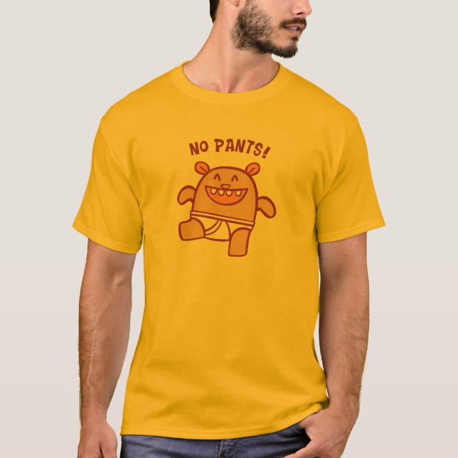 Ingen byxor! - Orange T-shirt (Framsida)