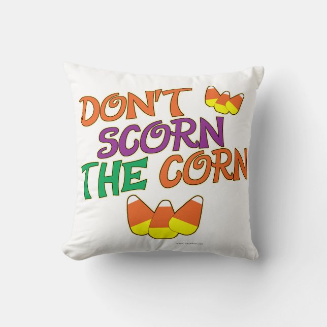Ingen Candy corn Scorn Halloween Motto Kudde (Framsida)