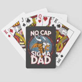 Ingen Cap Sigma Pappa Viking Grafisk T-Shirt för F Casinokort