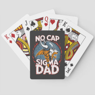 Ingen Cap Sigma Pappa Viking Grafisk T-Shirt för F Casinokort