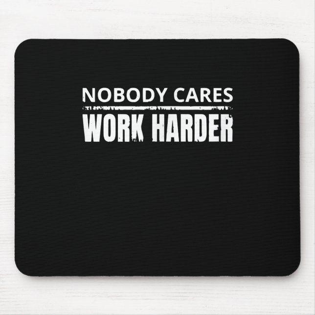 Ingen Cares Work Harder Fitness Workout Gym Gift Musmatta (Framsidan)