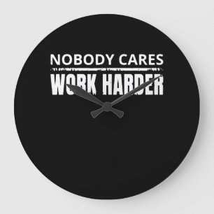 Ingen Cares Work Harder Fitness Workout Gym Gift Stor Klocka