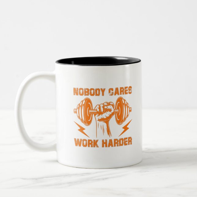 Ingen Cares, Work Harder! Två-Tonad Mugg (Vänster)