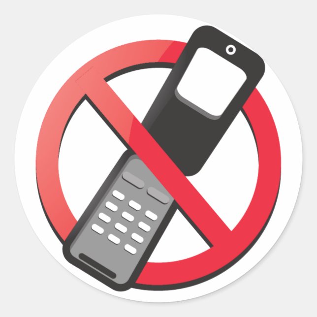 Ingen cell-telefoner tillåts runt klistermärke (Framsida)
