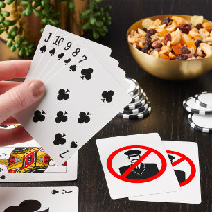 Ingen Chaufför Tillåten Symbol Roligt Varningsskyl Casinokort