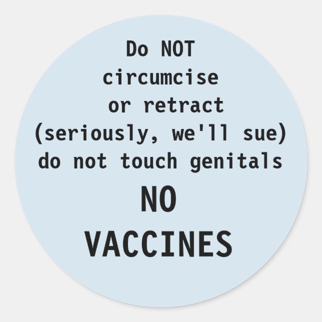 Ingen cirkus- sjukhusvarning. runt klistermärke (Framsida)