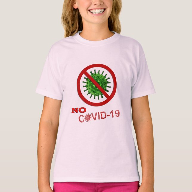 INGEN COVID | NEJ till COVID-19 Ord Art T-Shirt (Framsida)