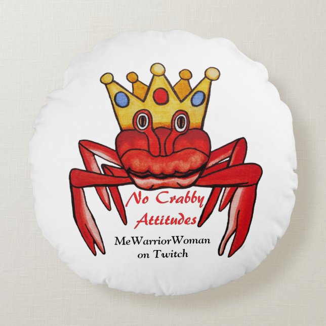 Ingen Crabby Attitude, MeWarriorWoman på Twitch Rund Kudde (Framsidan)