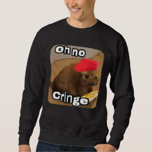 Ingen Cringe Cat Fransk Baguette T Internet Cat M Lång Ärmad Tröja