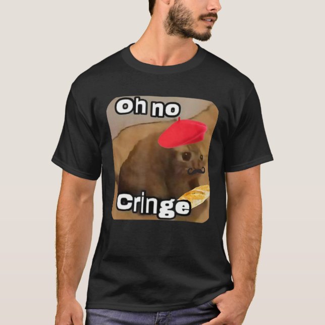 Ingen Cringe Cat Fransk Baguette T Internet Cat M Shirt (Framsida)