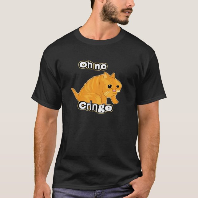 Ingen Cringe Funny Cat Meme T Shirt (Framsida)