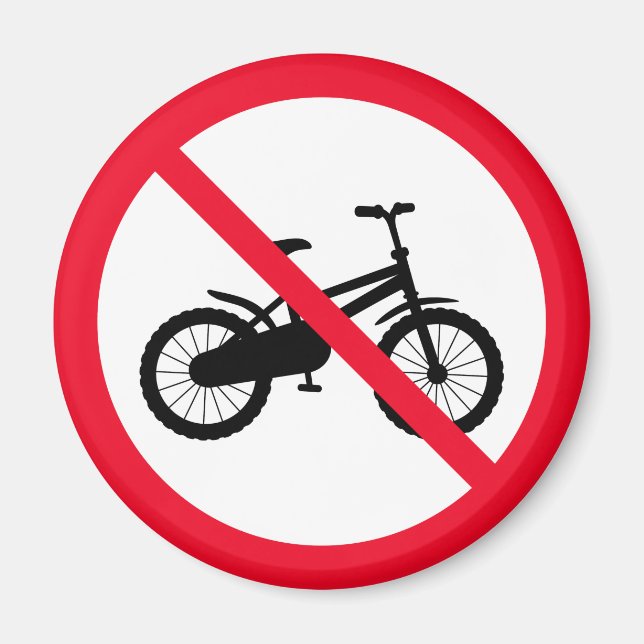 Ingen cykel förbjuden | Rött cirkeltecken | Magnet (Framsidan)