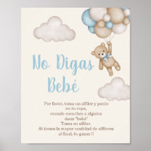 Ingen Digas Bebé letrero para Baby Shower