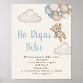 Ingen Digas Bebé letrero para Baby Shower Poster