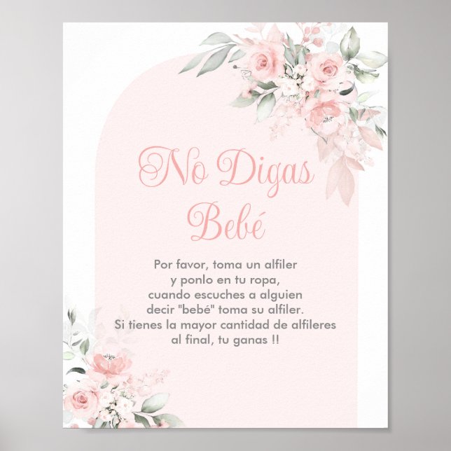 Ingen Digas bebe Spansk babblöjesflicka Poster (Framsidan)