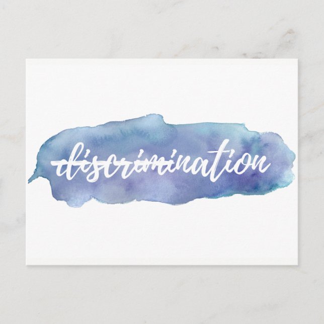 Ingen diskriminering i detta nationella vykort (Framsida)