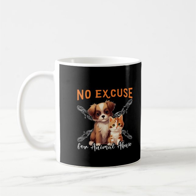 Ingen Djurmisshandel Djurens Rättigheter Design Fö Kaffemugg (Vänster)