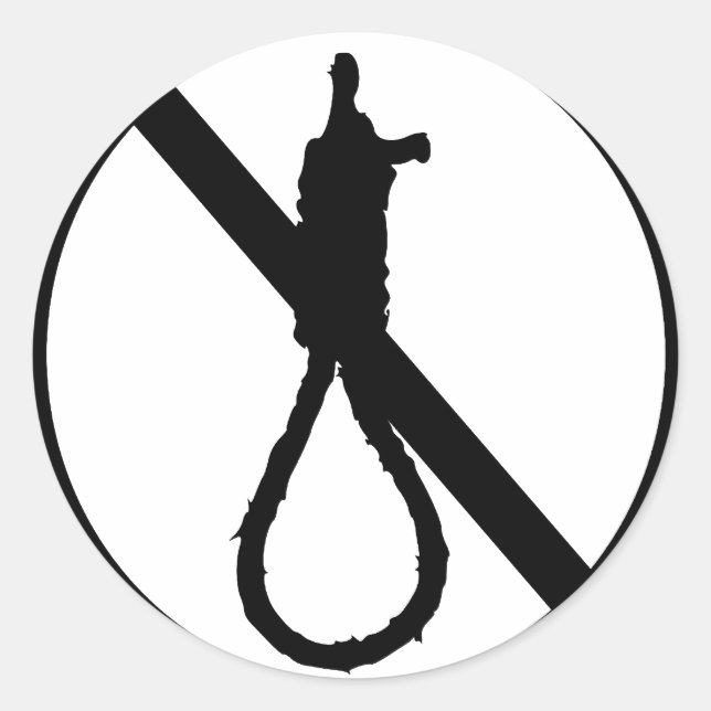 Ingen dödsstraffskylt runt klistermärke (Framsida)