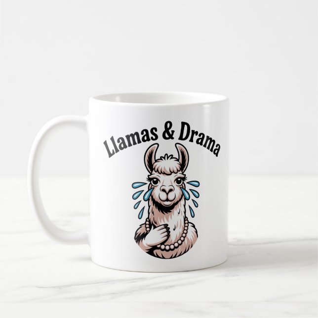 Ingen Drama Lama Roliga Sassiga Solglasögon Kaffemugg (Vänster)