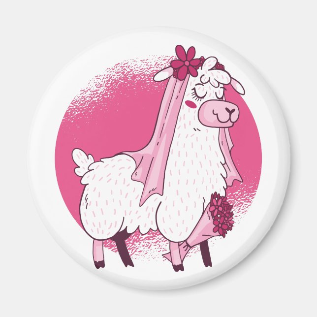 Ingen Drama LLama BRIDE Funny Bröllop Möhippa Magnet (Framsidan)
