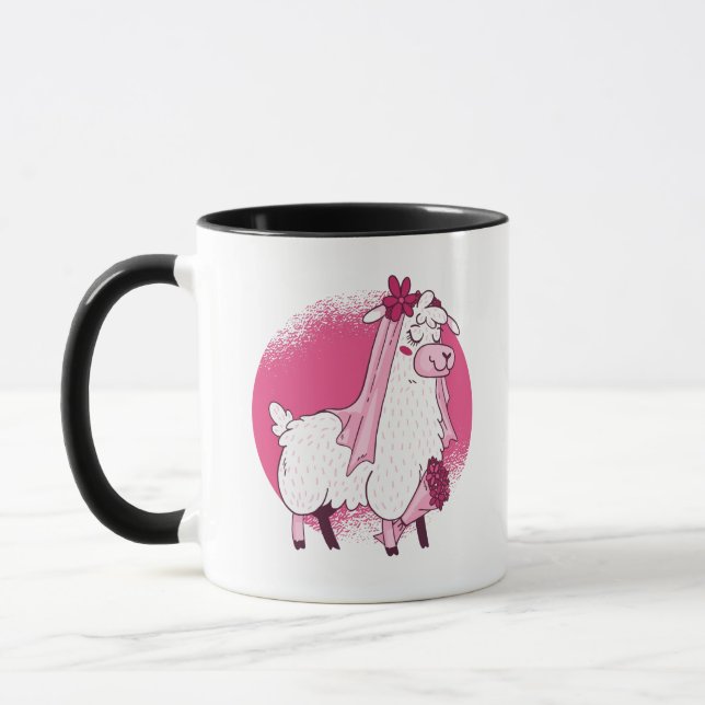 Ingen Drama LLama BRIDE Funny Bröllop Möhippa Mugg (Vänster)