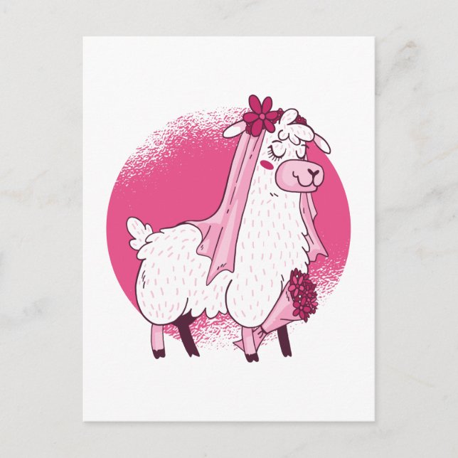 Ingen Drama LLama BRIDE Funny Bröllop Möhippa Vykort (Framsida)