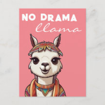 Ingen Drama Llama Funky Söt Alpaca Girly Rosa
