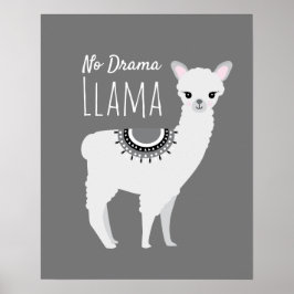 Ingen drama Llama Wall Art Illustration Poster