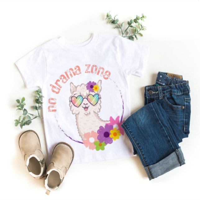 Ingen Drama Zon funny Llama Flicka T-Shirt (Skapare uppladdad)