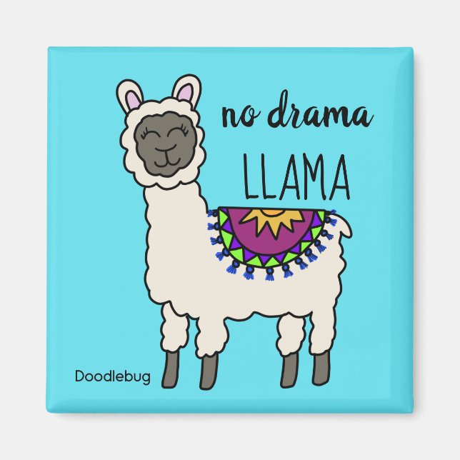 Ingen dramaLlama Magnet (Framsidan)
