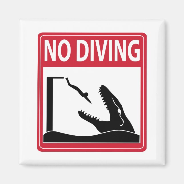 Ingen dykning (Mosasaurus) Magnet (Framsidan)