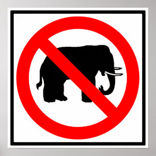 Ingen elefanthuvudväg undertecknar poster