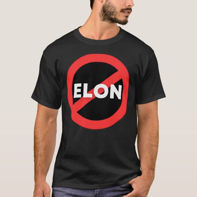 Ingen Elon! Rund anti- Elon-mysk Bumper Sticker De T Shirt (Framsida)
